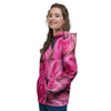 Rose Hot Pink Print Women's Hoodie-grizzshop