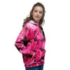 Rose Hot Pink Print Women's Hoodie-grizzshop