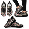 Load image into Gallery viewer, Rose Monarch Butterfly Pattern Print Black Sneaker Shoes For Men Women-grizzshop