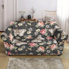 Rose Monarch Butterfly Pattern Print Loveseat Cover-grizzshop