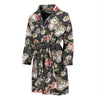 Rose Monarch Butterfly Pattern Print Men Long Robe-grizzshop