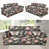 Rose Monarch Butterfly Pattern Print Sofa Covers-grizzshop