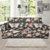 Rose Monarch Butterfly Pattern Print Sofa Covers-grizzshop