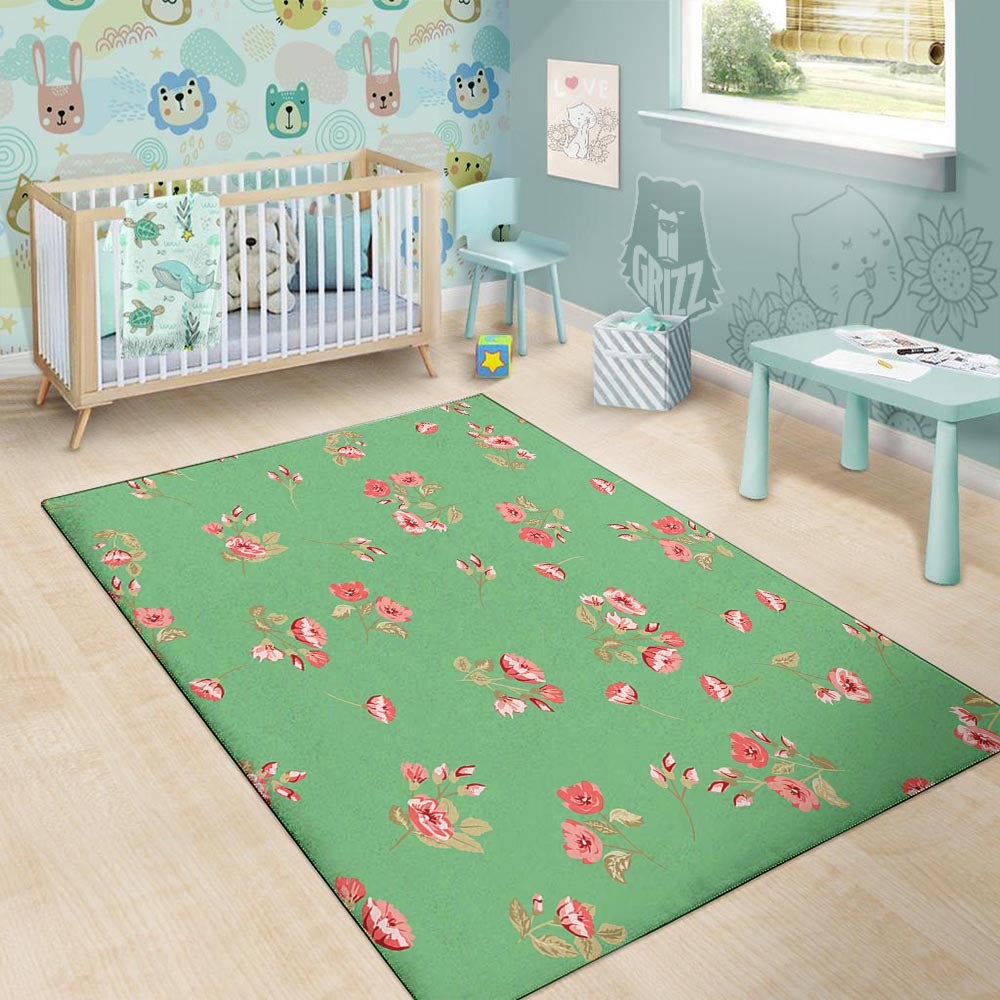 Rose Petals Print Pattern Floor Mat-grizzshop