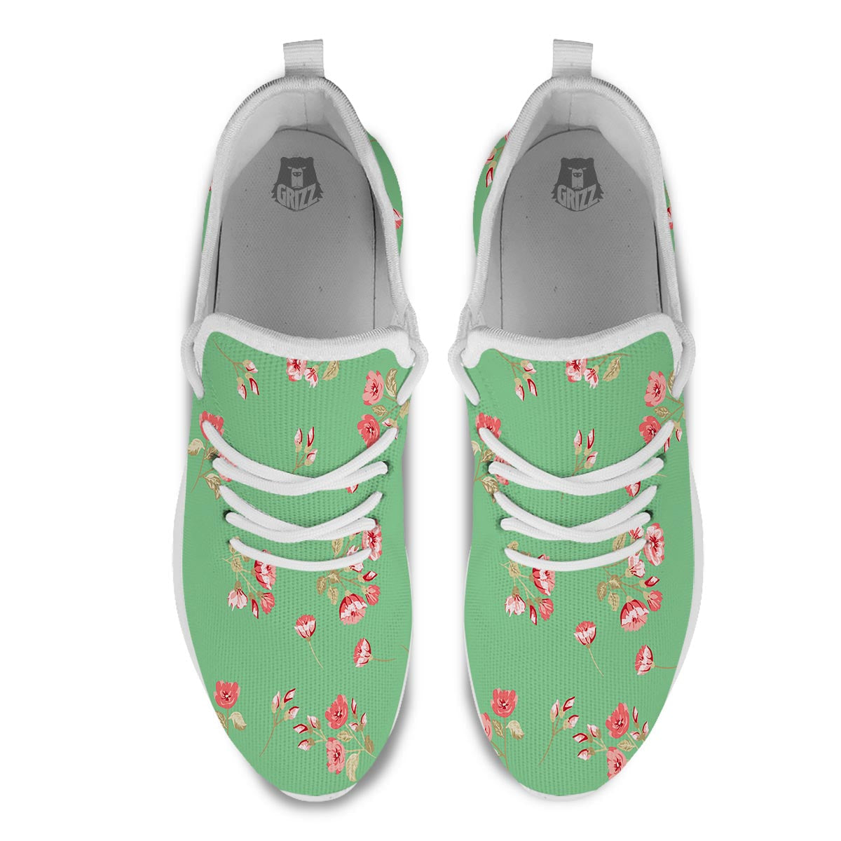 Rose Petals Print Pattern White Athletic Shoes-grizzshop