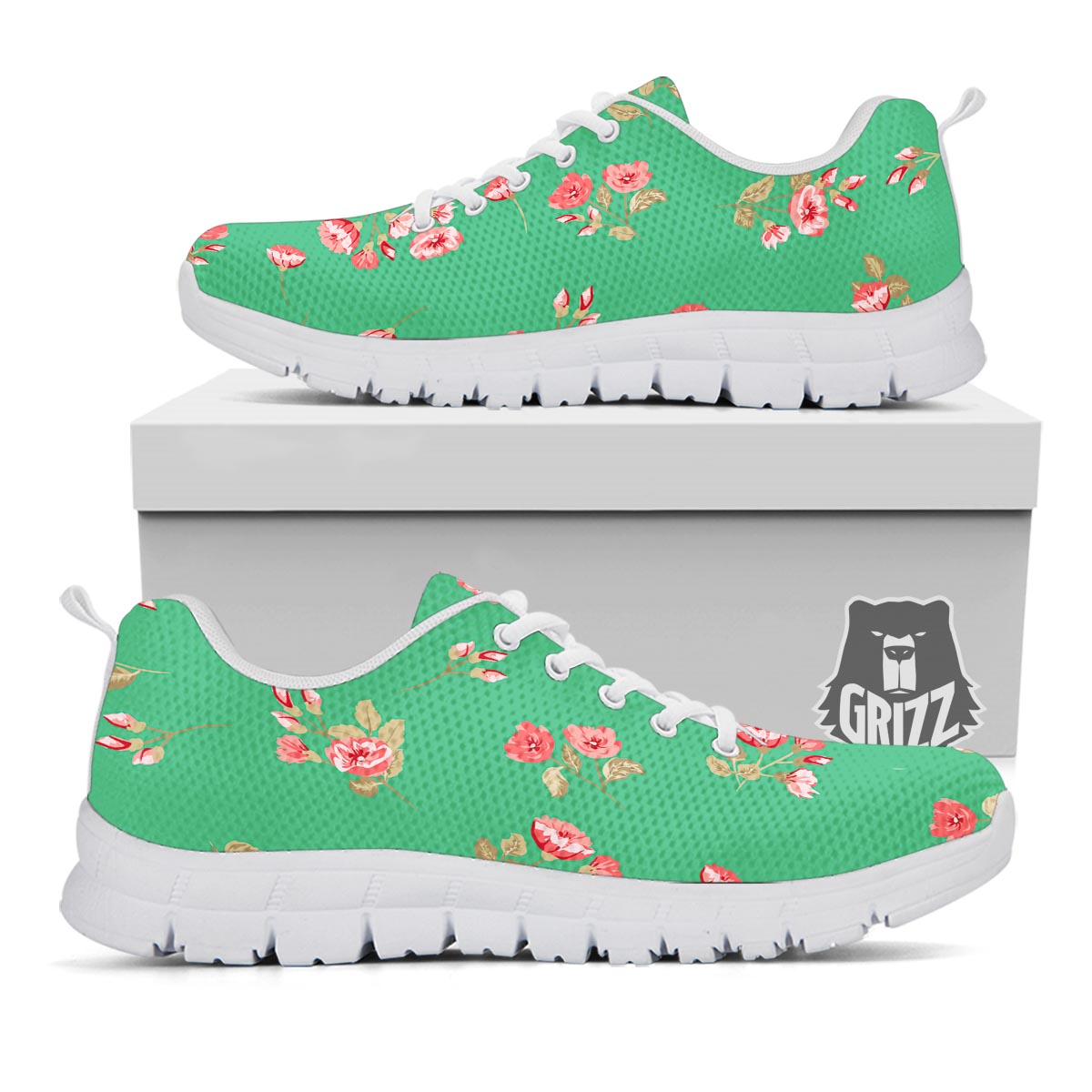 Rose Petals Print Pattern White Sneaker-grizzshop
