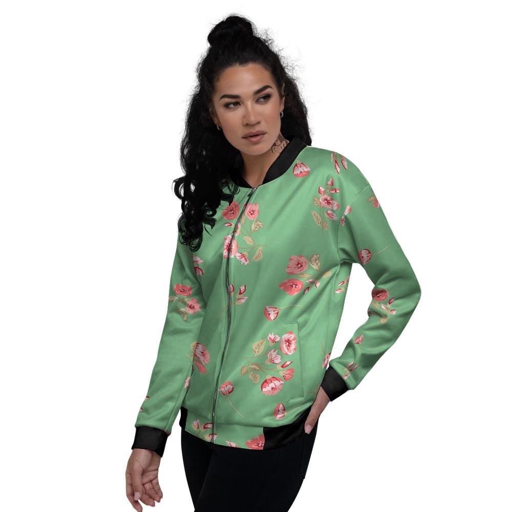 Rose Petals Print Pattern Women's Bomber Jacket-grizzshop