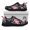 Rose Pink Print Pattern Black Sneaker-grizzshop