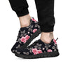 Rose Pink Print Pattern Black Sneaker-grizzshop