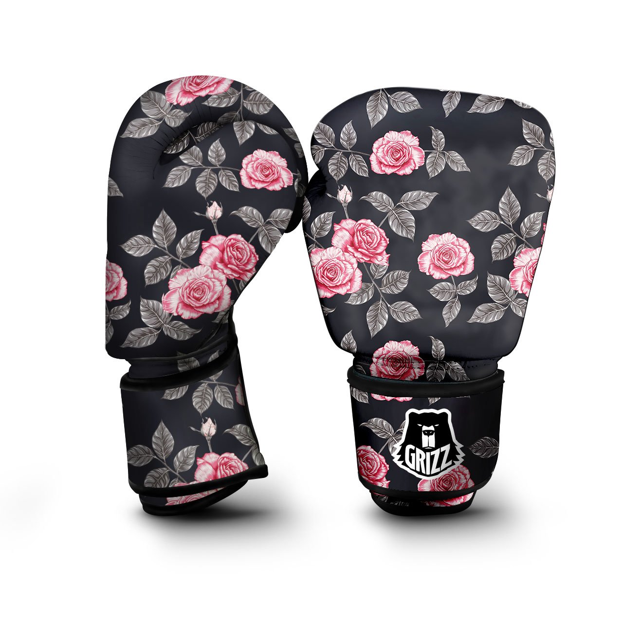 Rose Pink Print Pattern Boxing Gloves-grizzshop