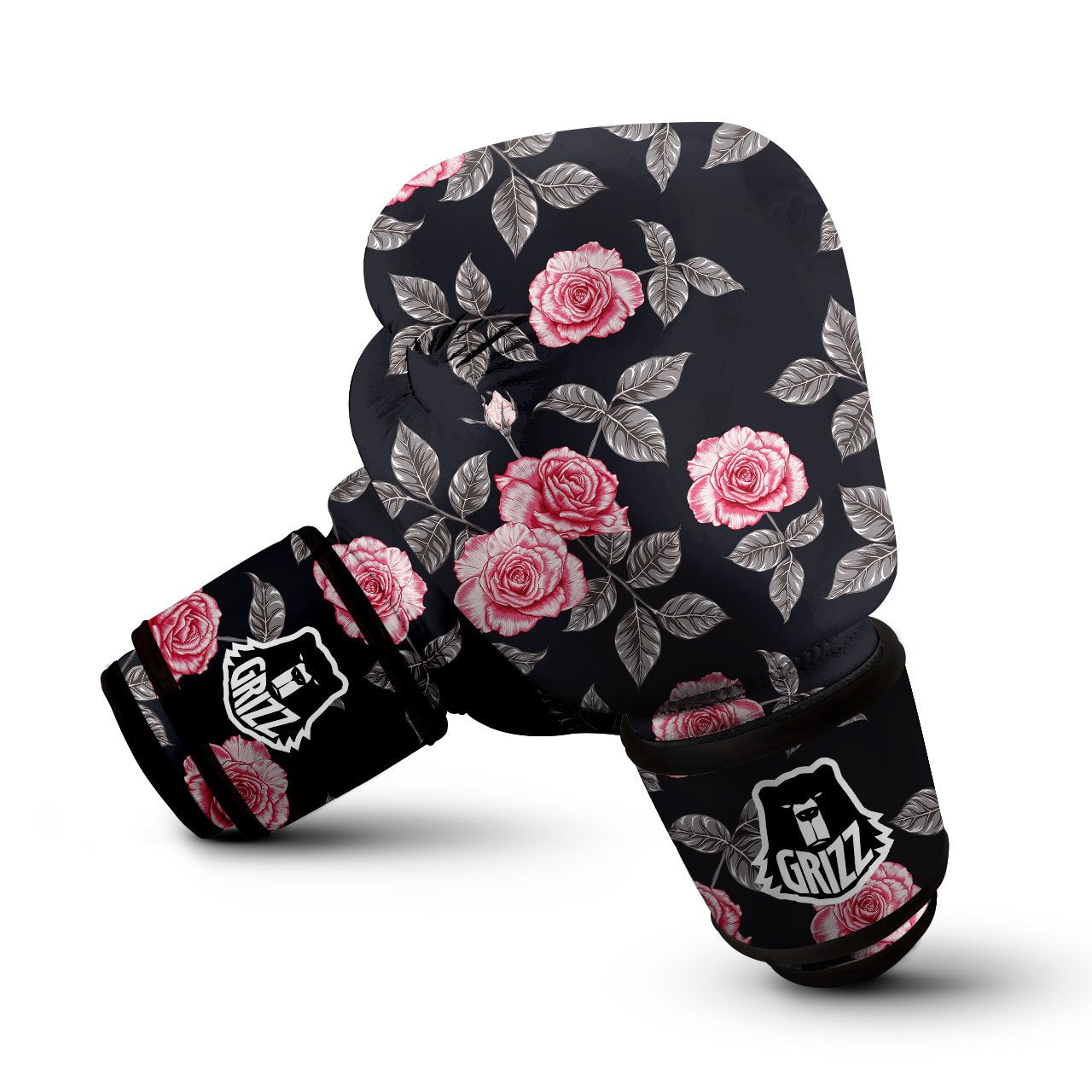 Rose Pink Print Pattern Boxing Gloves-grizzshop