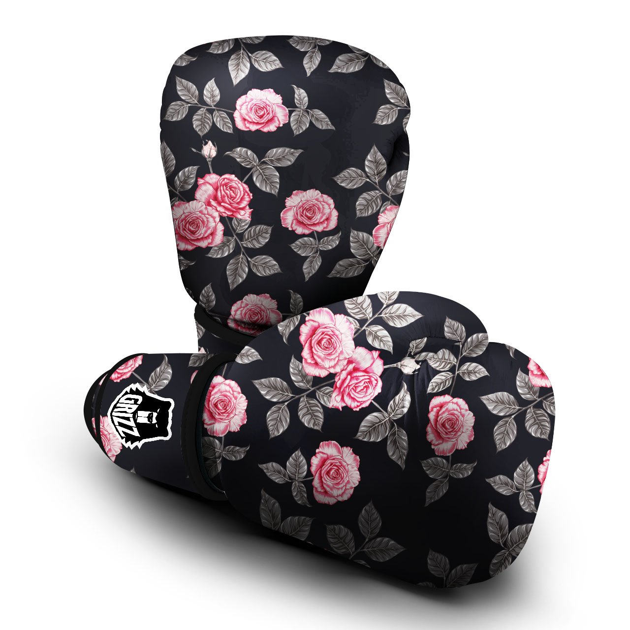 Rose Pink Print Pattern Boxing Gloves-grizzshop