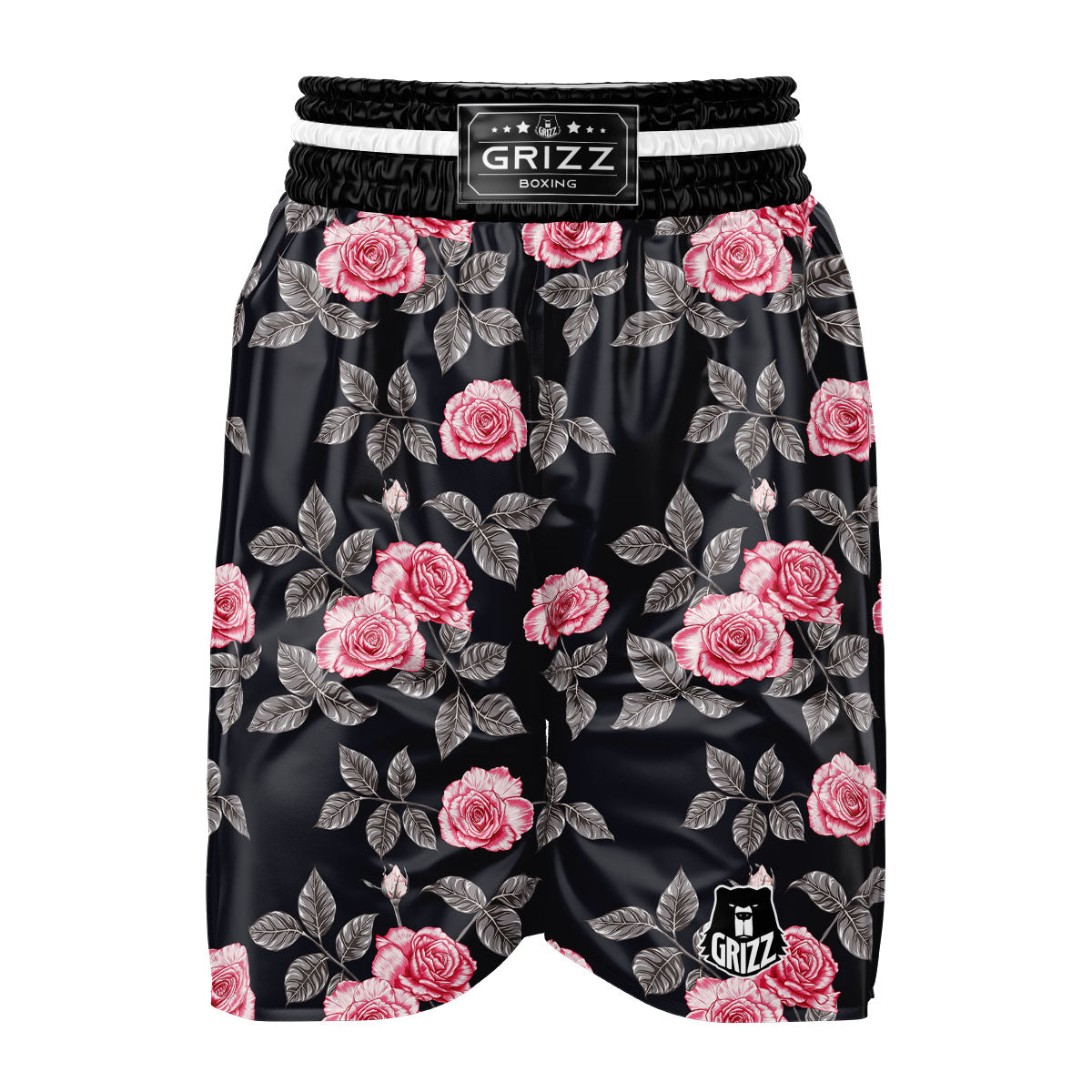 Rose Pink Print Pattern Boxing Shorts-grizzshop