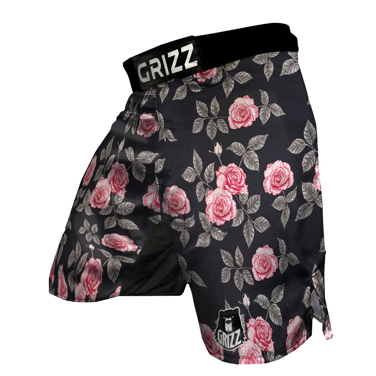 Rose Pink Print Pattern MMA Shorts-grizzshop