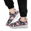 Rose Pink Print Pattern White Athletic Shoes-grizzshop