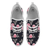 Rose Pink Print Pattern White Athletic Shoes-grizzshop