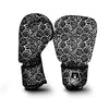 Rose Print Monochrome Pattern Boxing Gloves-grizzshop