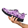 Rose Purple Print Pattern Black Sneaker-grizzshop