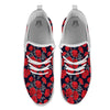 Rose Red Print Pattern White Athletic Shoes-grizzshop