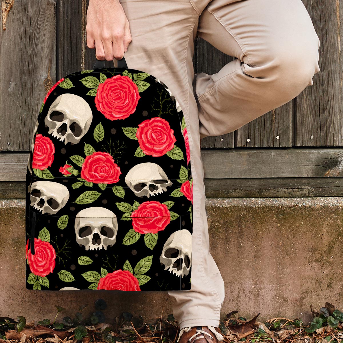 Rose Skull Backpack-grizzshop