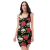 Rose Skull Bodycon Dress-grizzshop