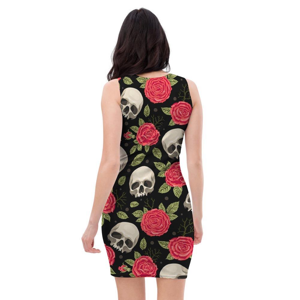 Rose Skull Bodycon Dress-grizzshop