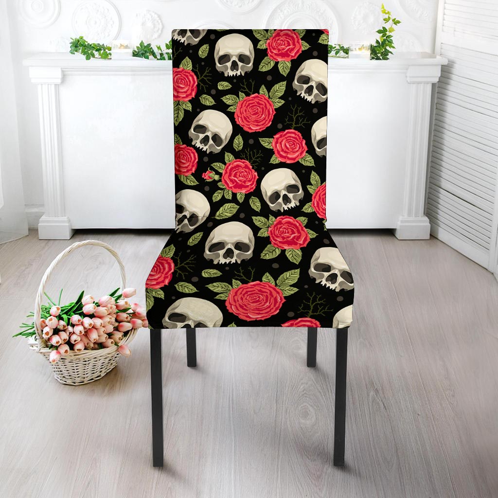 Rose Skull Chair Cover-grizzshop