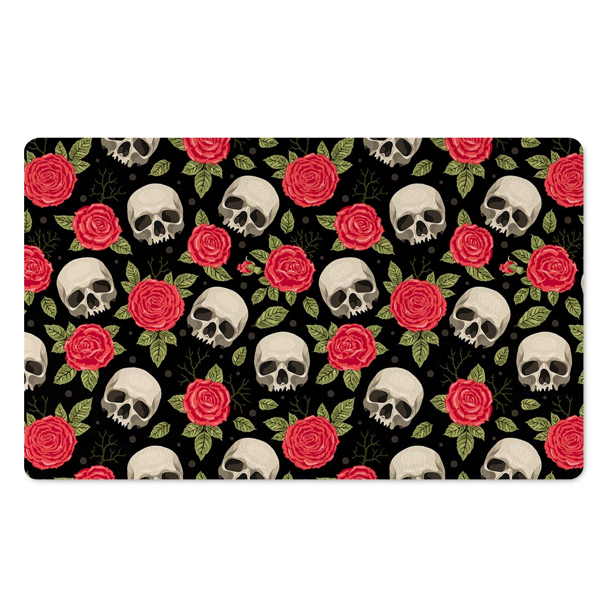 Rose Skull Door Mat-grizzshop