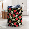 Rose Skull Laundry Basket-grizzshop