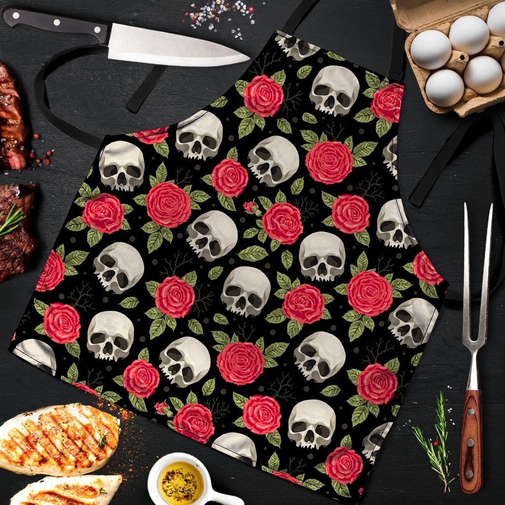 Rose Skull Men's Apron-grizzshop