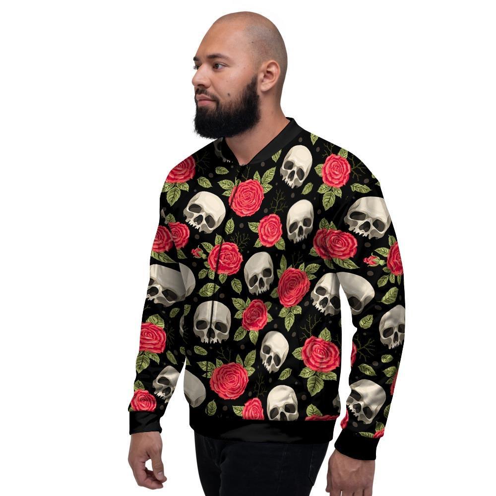 Rose Skull Men's Bomber Jacket-grizzshop