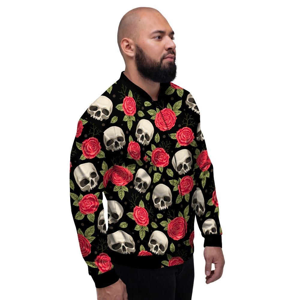 Rose Skull Men's Bomber Jacket-grizzshop