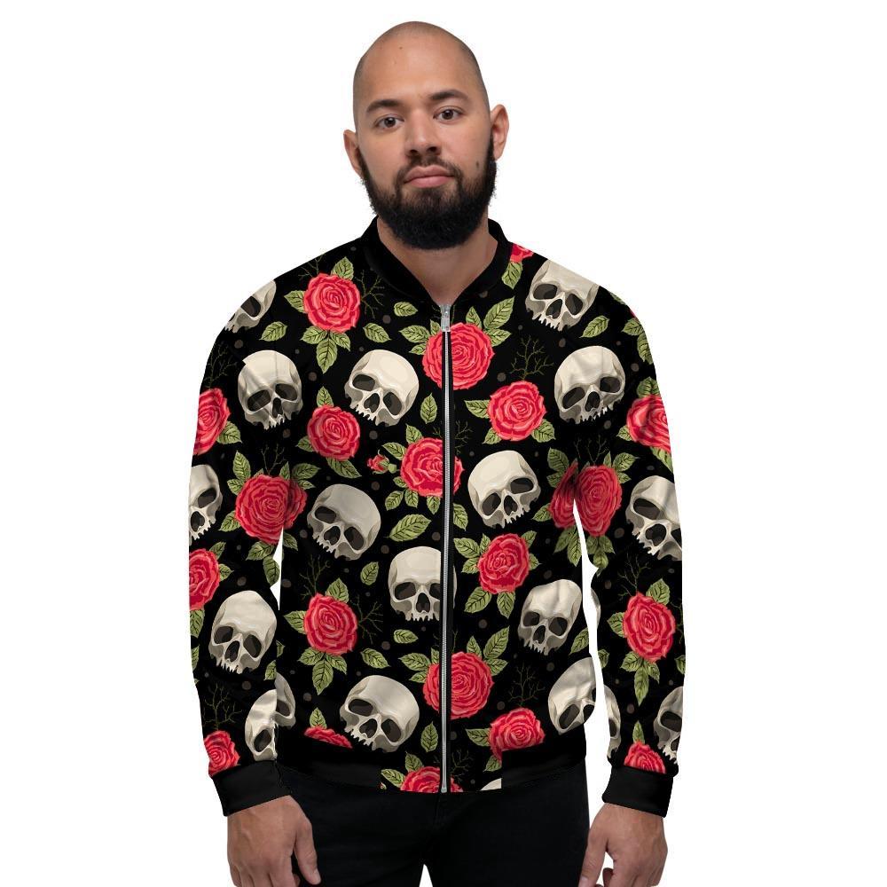 Rose Skull Men's Bomber Jacket-grizzshop