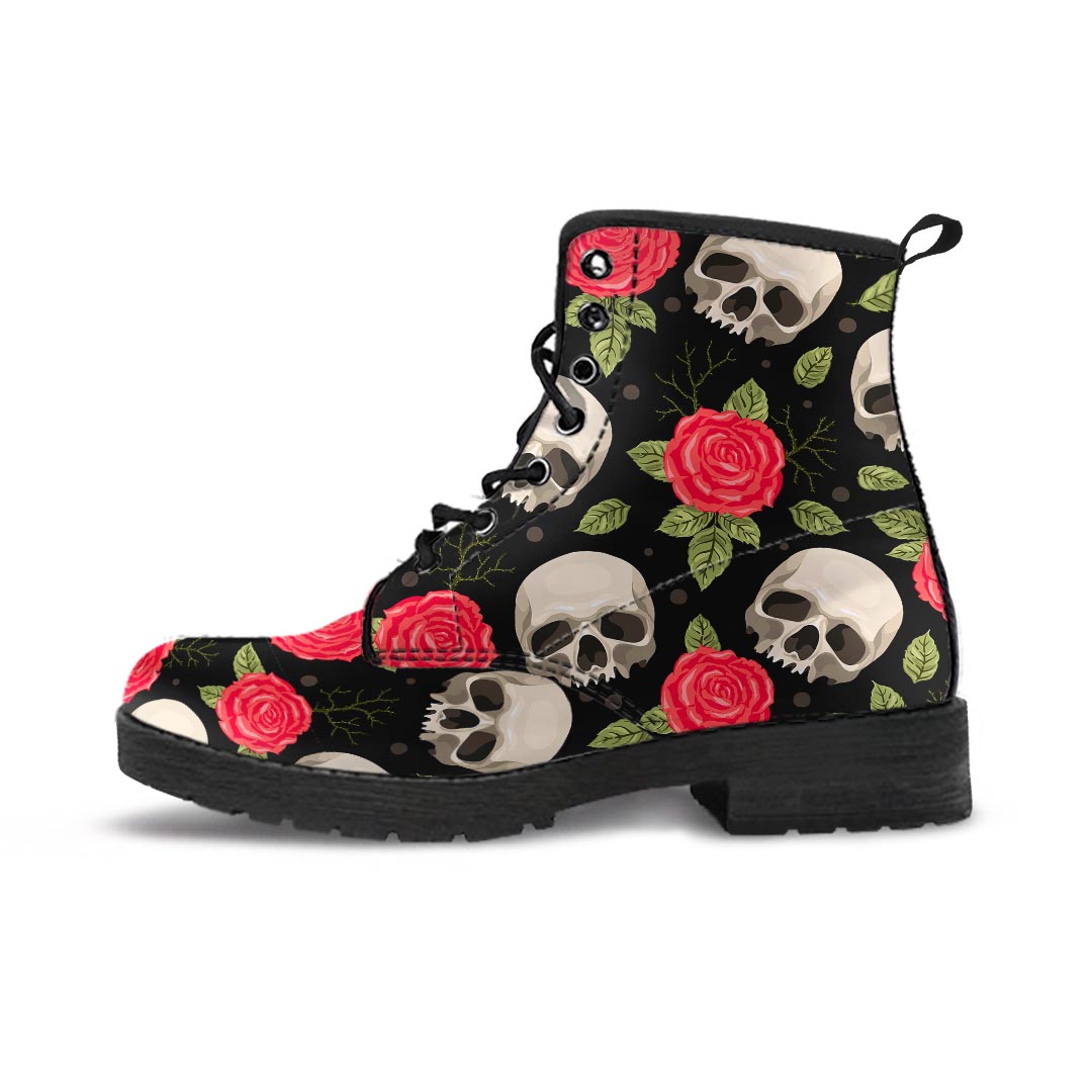 Rose Skull Men's Boots-grizzshop