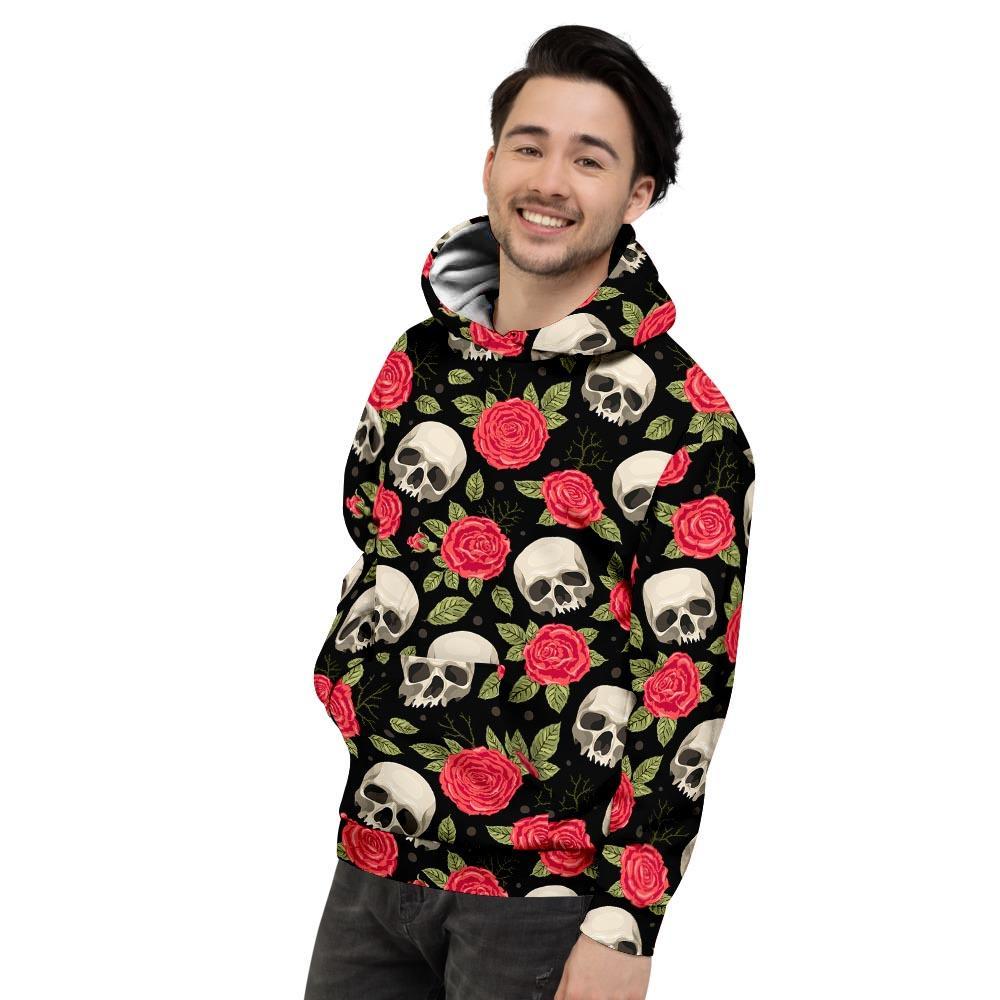 Rose Skull Men's Hoodie-grizzshop