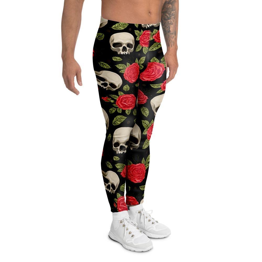 Rose Skull Men's Leggings-grizzshop