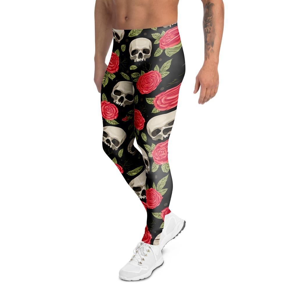 Rose Skull Men's Leggings-grizzshop