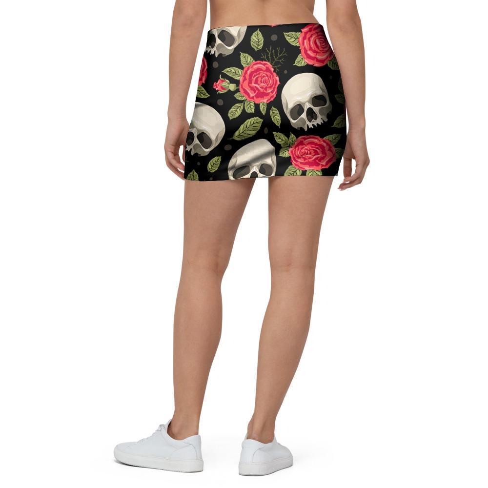 Rose Skull Mini Skirt-grizzshop