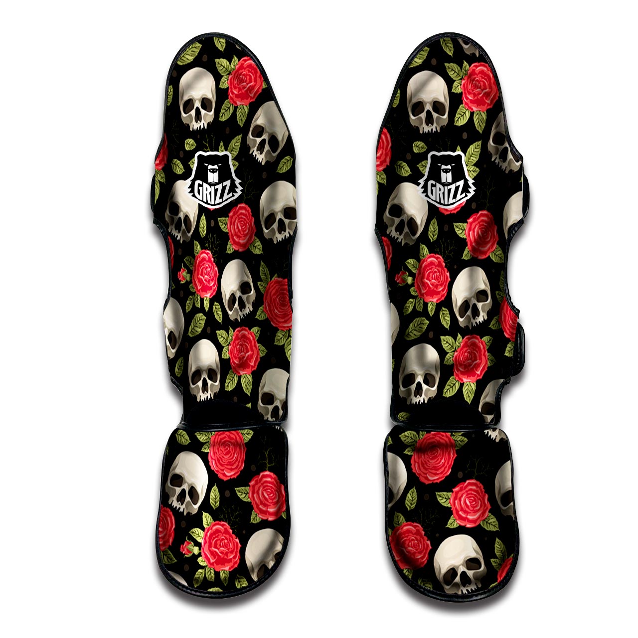 Rose Skull Muay Thai Shin Guard-grizzshop