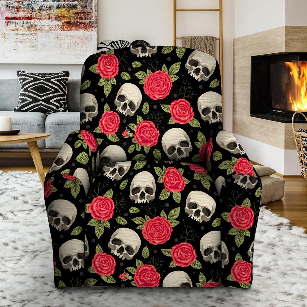 Rose Skull Recliner Cover-grizzshop