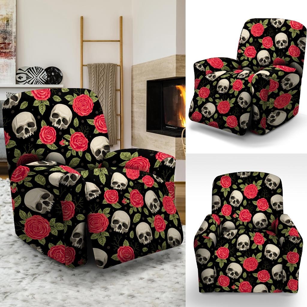 Rose Skull Recliner Cover-grizzshop