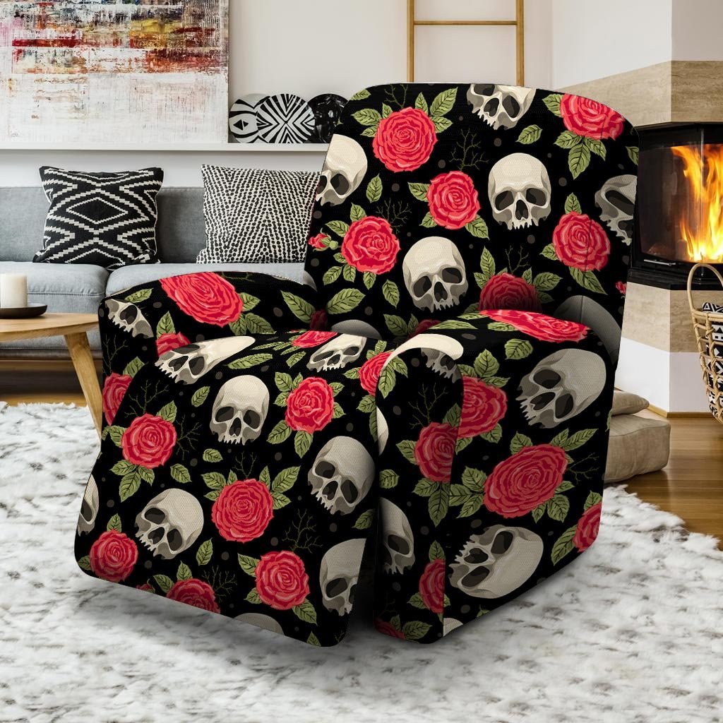 Rose Skull Recliner Cover-grizzshop