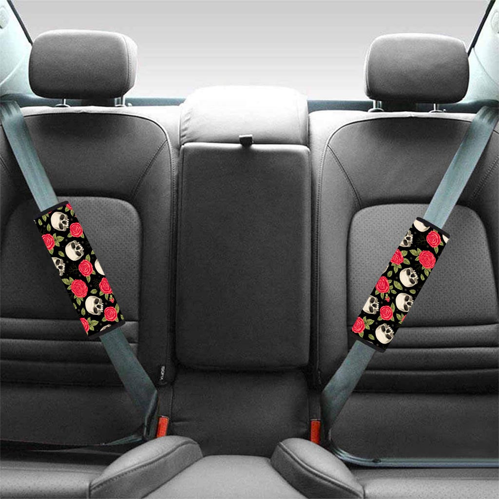 Rose Skull Seat Belt Cover-grizzshop