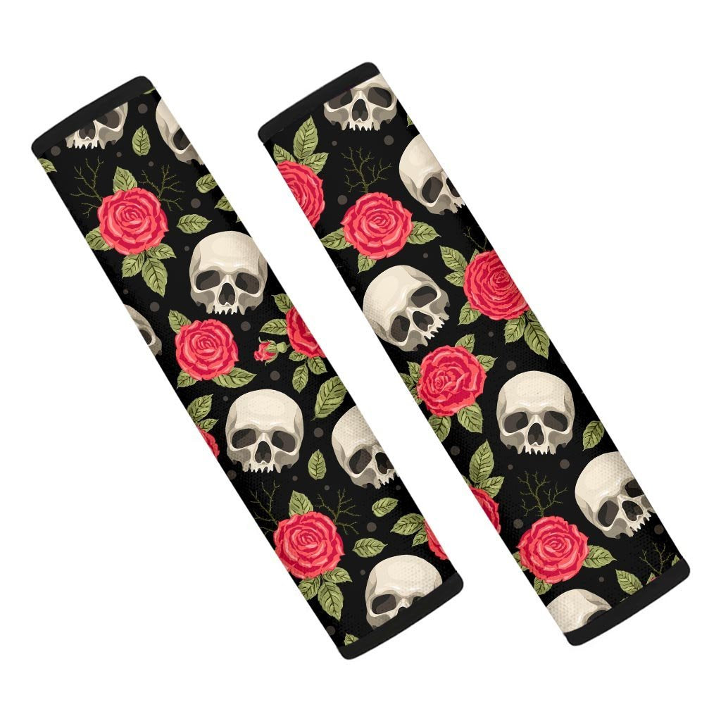 Rose Skull Seat Belt Cover-grizzshop