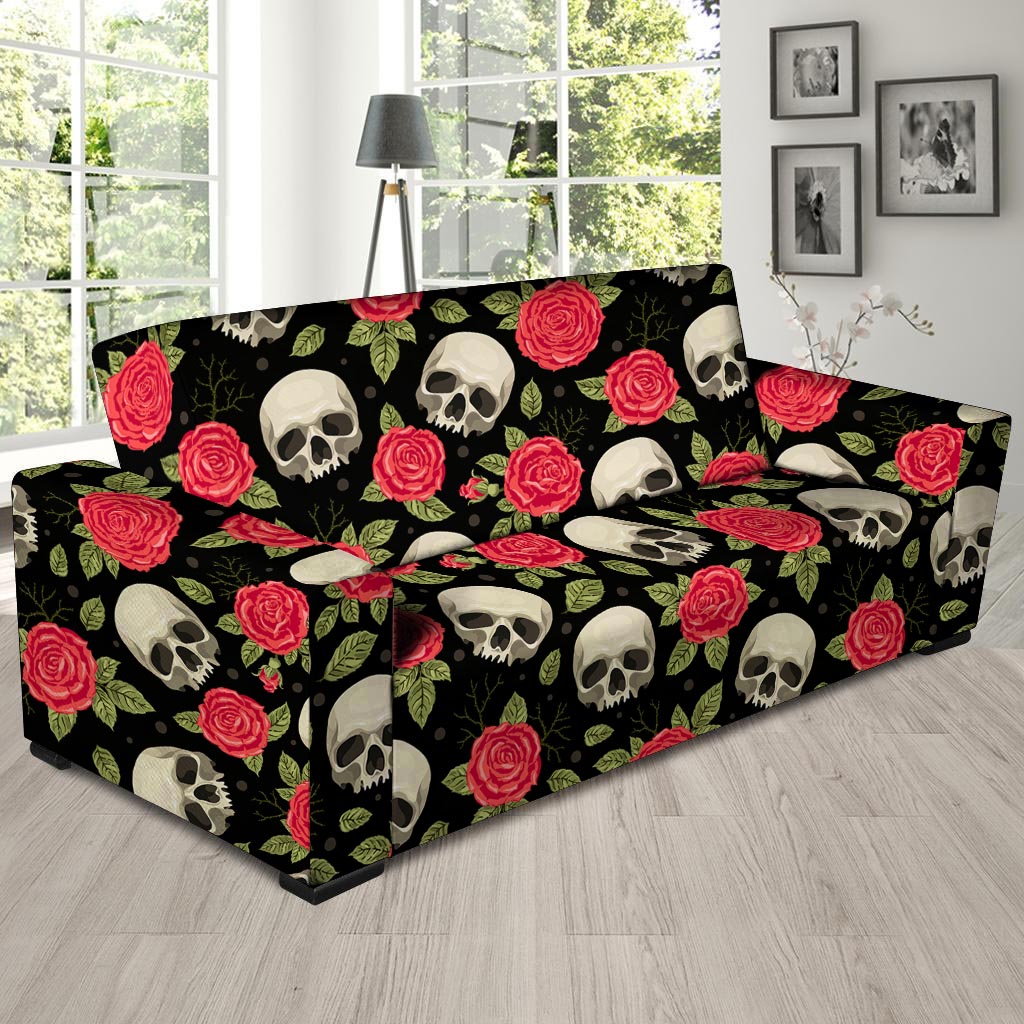 Rose Skull Sofa Cover-grizzshop