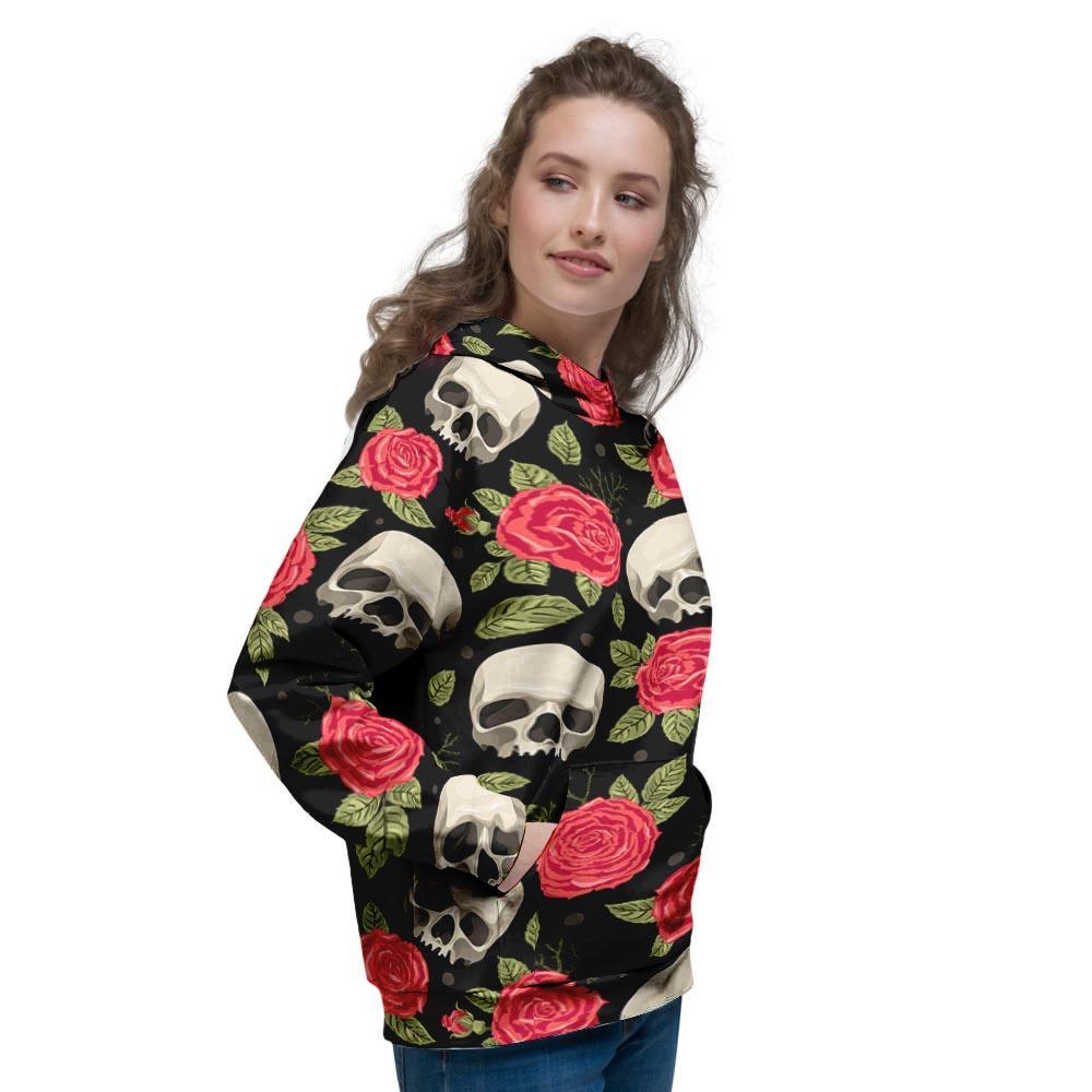 Rose Skull Women's Hoodie-grizzshop