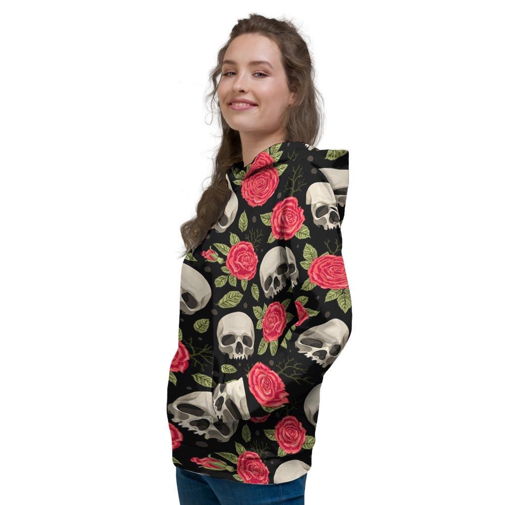 Rose Skull Women's Hoodie-grizzshop