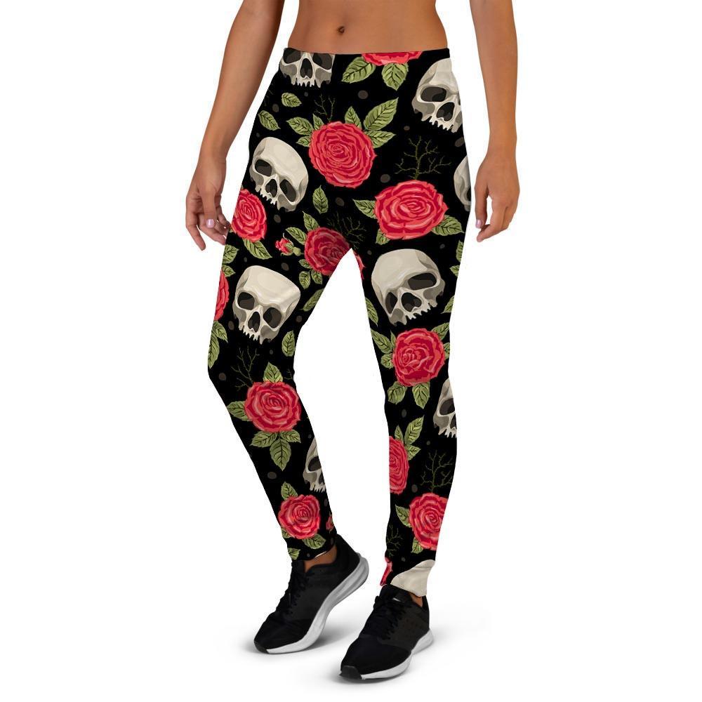 Rose Skull Women's Joggers-grizzshop