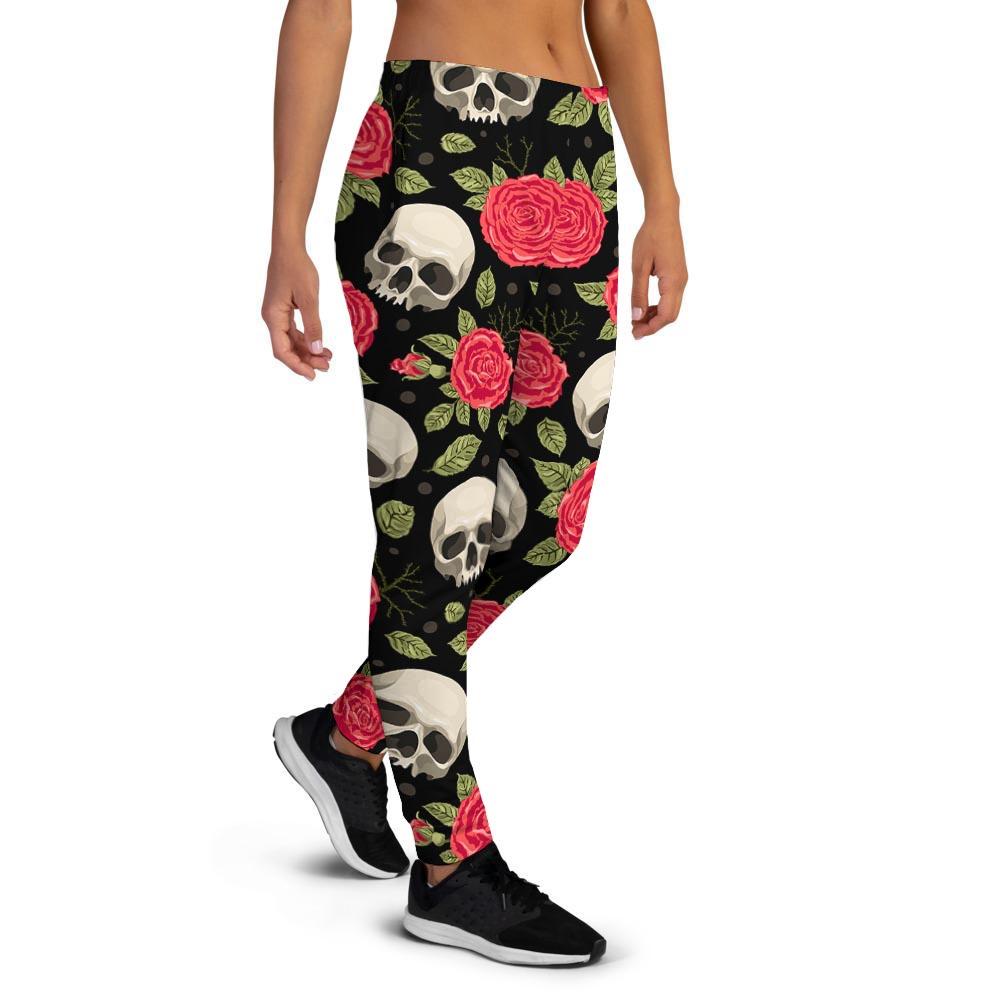 Rose Skull Women's Joggers-grizzshop