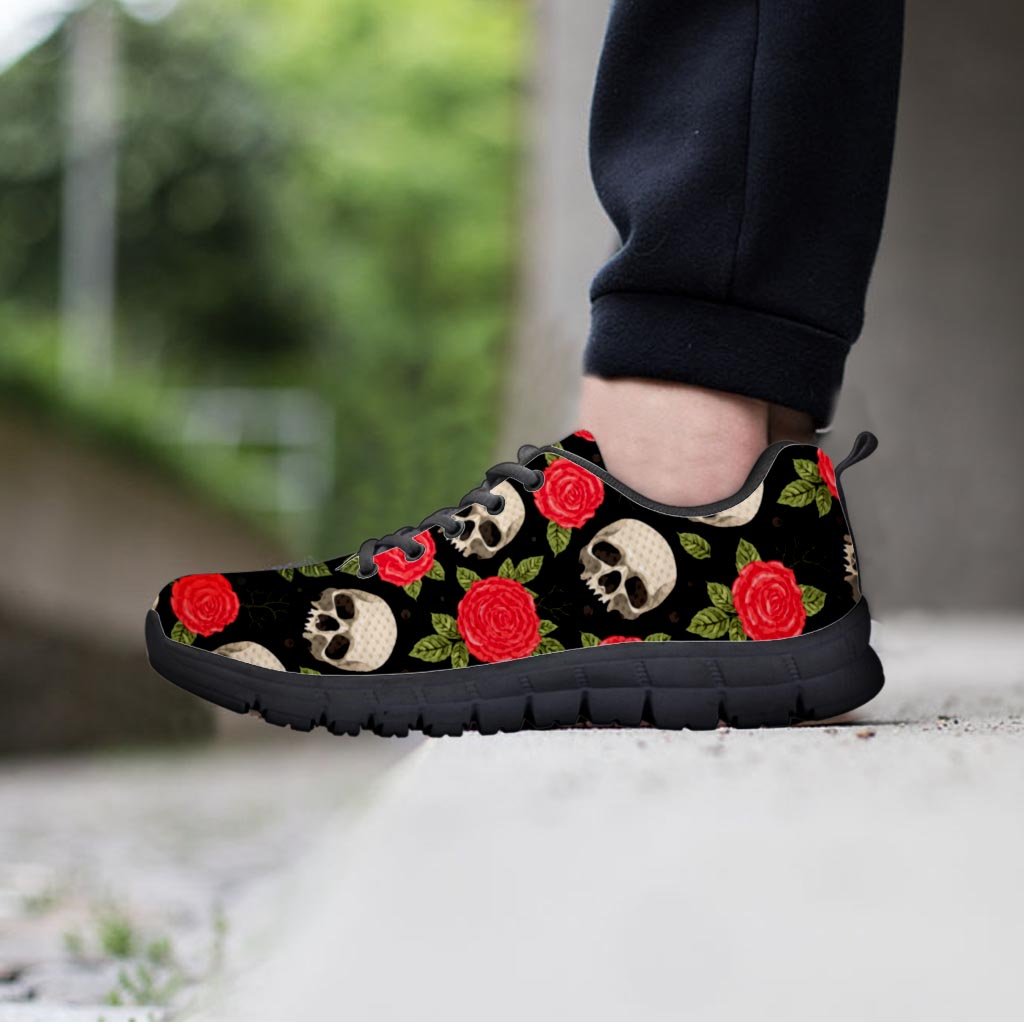 Rose Skull Women's Sneakers-grizzshop